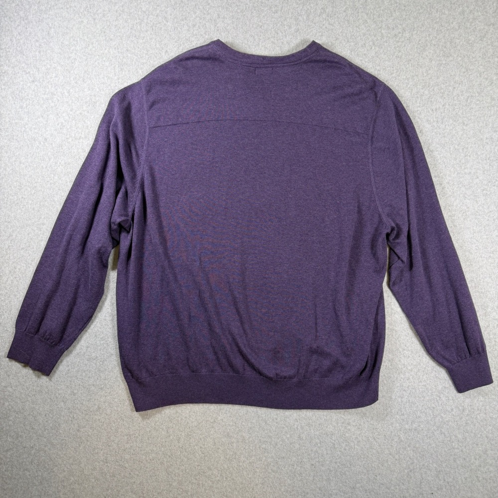 NWT IZOD V-Neck Sweater Mens 3XL Purple Premium Essentials 100% Cotton Knit - Picture 2 of 11